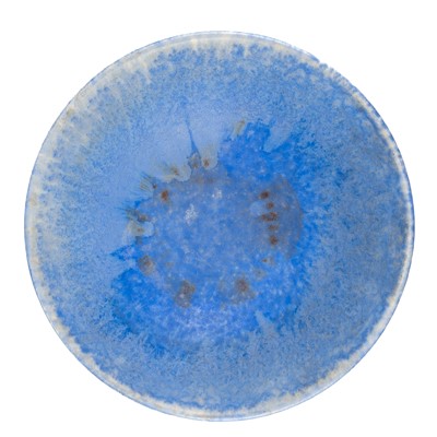 Lot 477 - A Ruskin blue glazed crystalline pottery bowl.