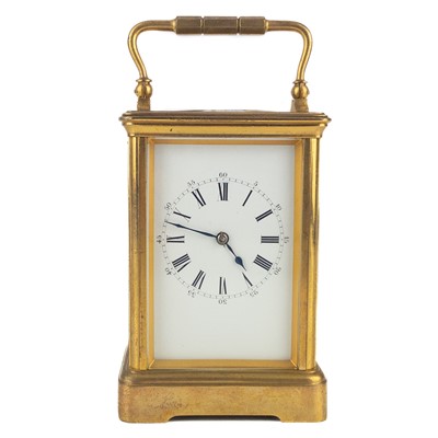 Lot 329 - A French brass carriage clock by Drocourt.