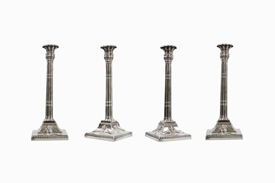 Lot 151 - A good George III silver set of four matched candlesticks.