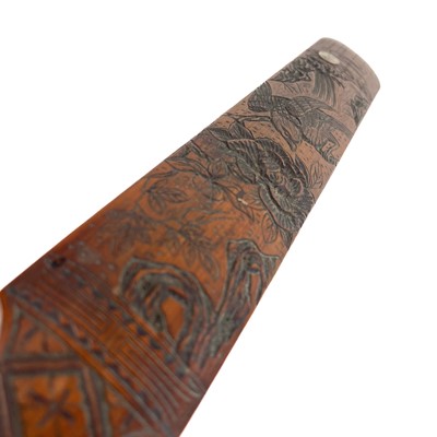 Lot 1064 - A Japanese carved wood paper knife, Meiji period.