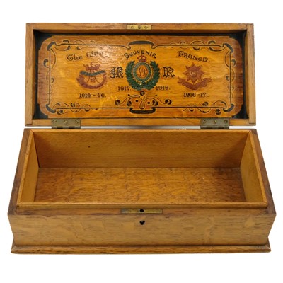 Lot 128 - An early 20th century souvenir oak box.