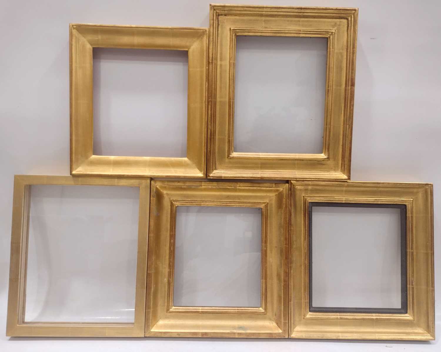 Lot 297 - Five glazed picture frames of composite construction.