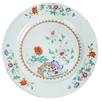 Lot 1214 - A Chinese famille rose porcelain charger, 18th century.