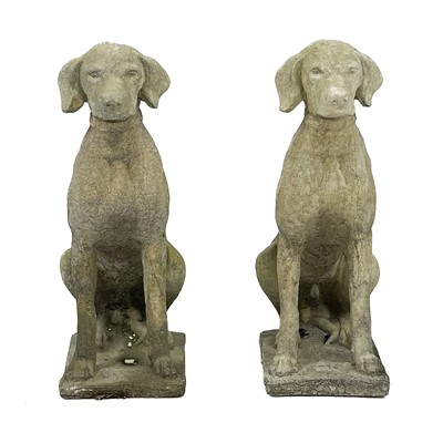 Lot 363 - A pair of reconstituted stone Labradors