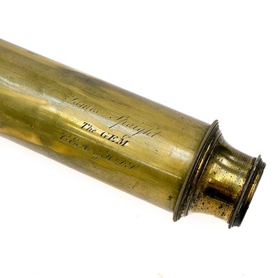 Lot 88 - A Dolland Night or Day single draw brass and leather telescope.