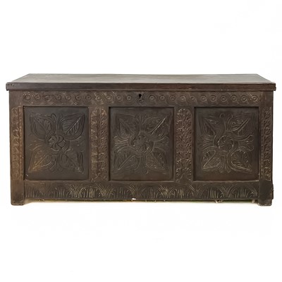 Lot 208 - An oak coffer.