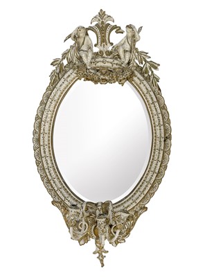 Lot 717 - A giltwood and gesso mirror.