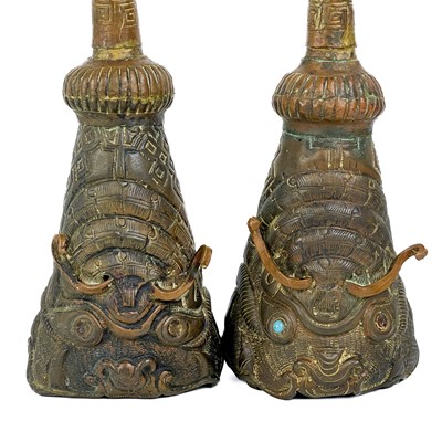 Lot 1226 - A pair of Tibetan ceremonial trumpets, early 20th century.