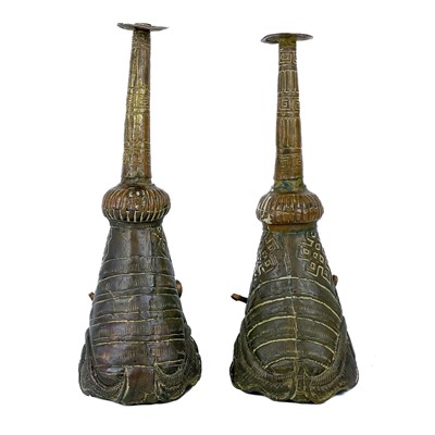 Lot 1226 - A pair of Tibetan ceremonial trumpets, early 20th century.