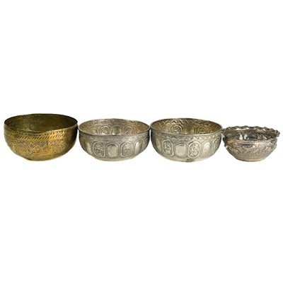 Lot 26 - A pair of Persian white metal bowls, early 20th century.