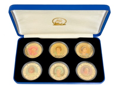 Lot 54 - GB and Foreign crown sized coins and medallions including silver with aluminum coin case