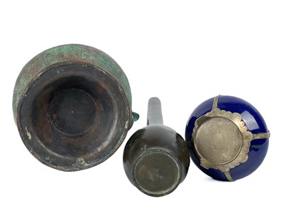 Lot 1306 - A Chinese bronze bud vase, 19th century.