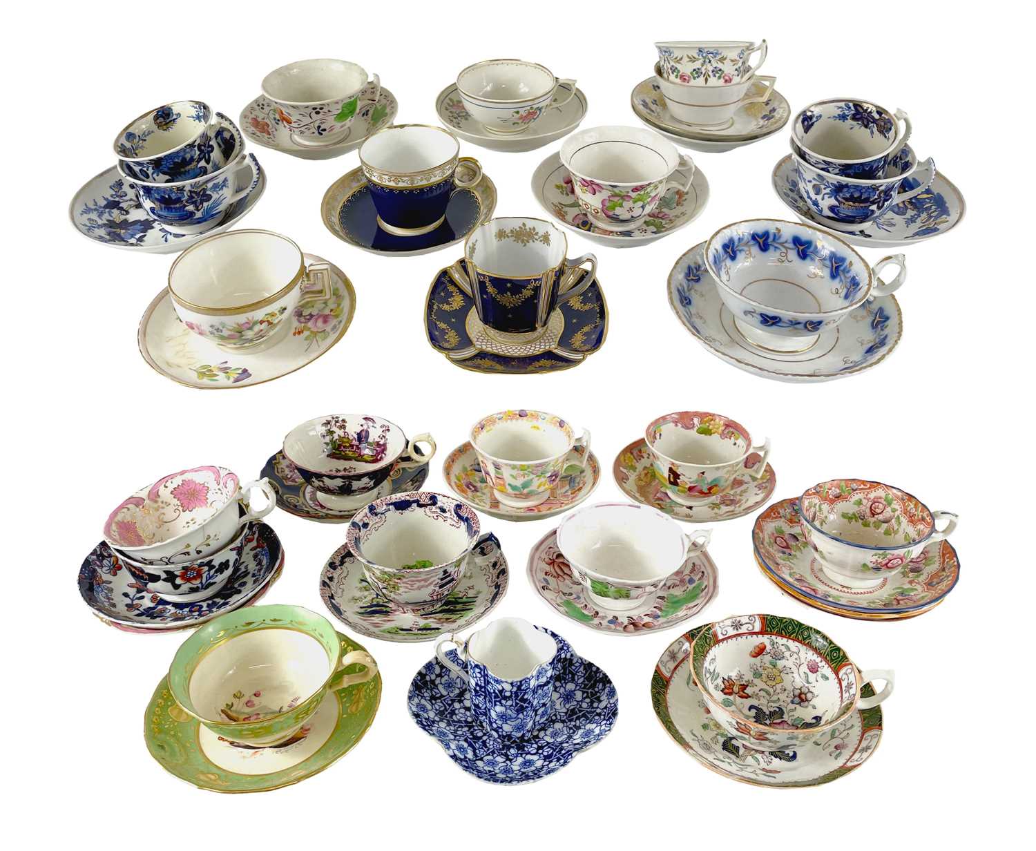 Lot 509 A collection of English porcelain tea cups