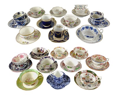 Lot 509 - A collection of English porcelain tea cups and saucers.