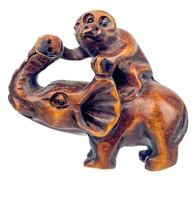 Lot 1331 - A Japanese carved wood netsuke, signed, 20th century.