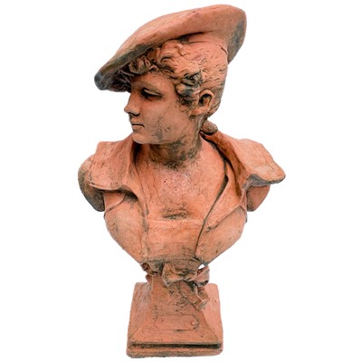 Lot 355 - A resin Art Nouveau style bust.