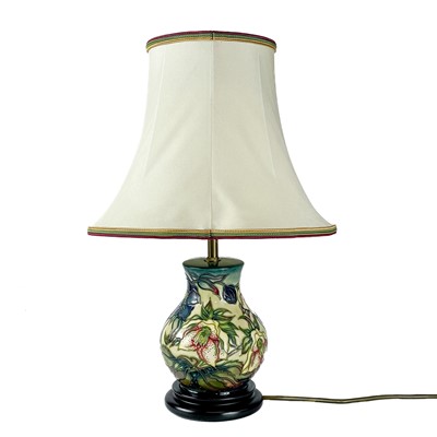 Lot 528 - A Moorcroft Pottery Ashwood Hellebore table lamp, by Nicola Slaney.