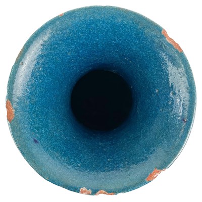 Lot 127 - A Persian turquoise pottery vase, 19th century.