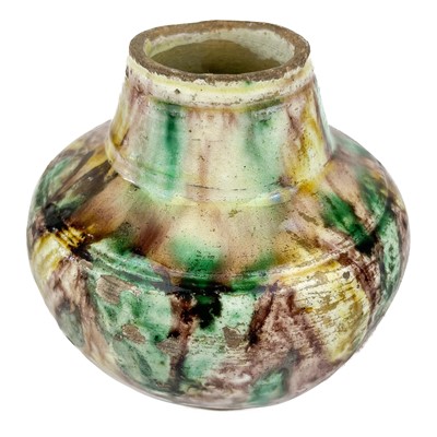 Lot 19 - A Persian lustre glazed squat vase, 18th century.