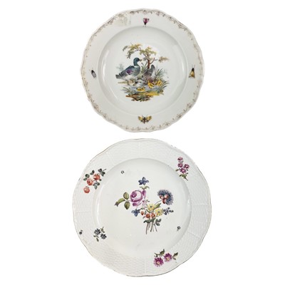 Lot 527 - A Meissen porcelain plate.