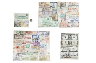Lot 16 - World Banknotes - strength in USA - in excess of 80 notes in total