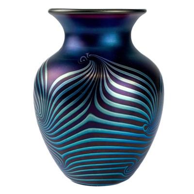 Lot 500 - An Okra art glass iridescent vase by Richard Golding.