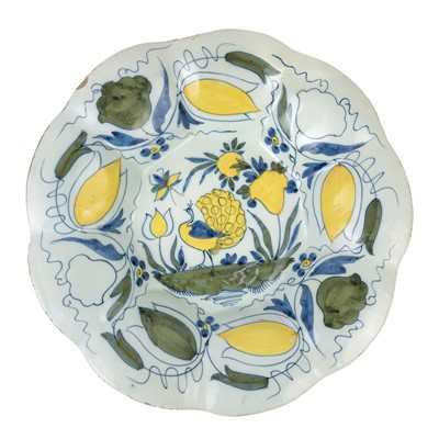 Lot 262 - A Dutch Delft lobed bowl.