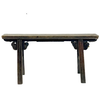 Lot 1374 - A Chinese hardwood bench.