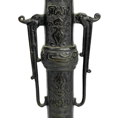 Lot 1339 - A Chinese bronze gu vase, 18th century or earlier.