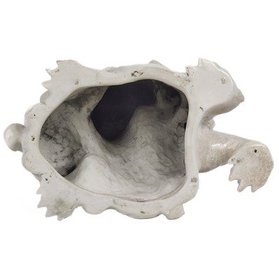 Lot 1341 - A Chinese blanc de chine figure of Guanyin upon a dog of fo.