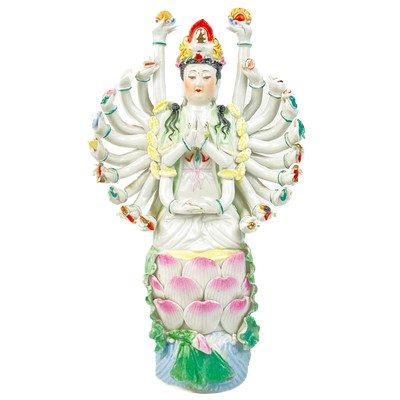 Lot 1349 - A Chinese Thousand Hand model of Guanyin, early 20th century.