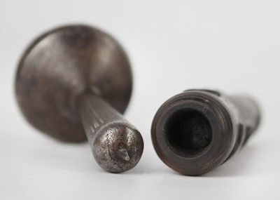 Lot 124 - An Indian black stone Chillum pipe, early 20th century.