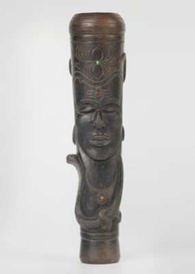 Lot 124 - An Indian black stone Chillum pipe, early 20th century.