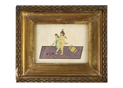 Lot 115 - An Indian erotic watercolour, early 20th century.