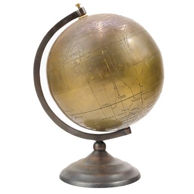 Lot 81 - A circa 1950s brass terrestrial desk globe.
