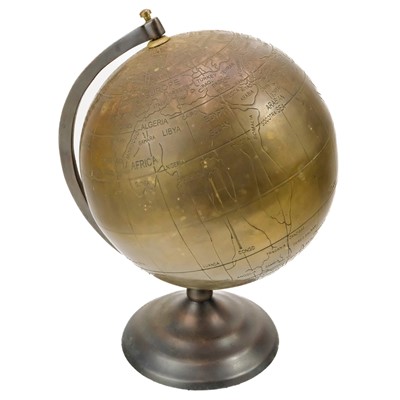 Lot 81 - A circa 1950s brass terrestrial desk globe.