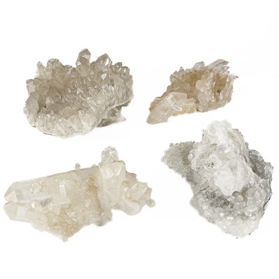 Lot 186 - Four large clear quartz mineral specimens.