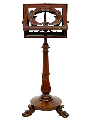 Lot 740 - A William IV mahogany duet music stand.