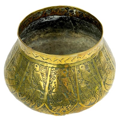 Lot 163 - Two Persian brass bowls, 19th century.