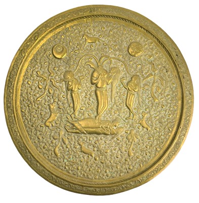 Lot 167 - An unusual Indian brass table top, circa 1900.