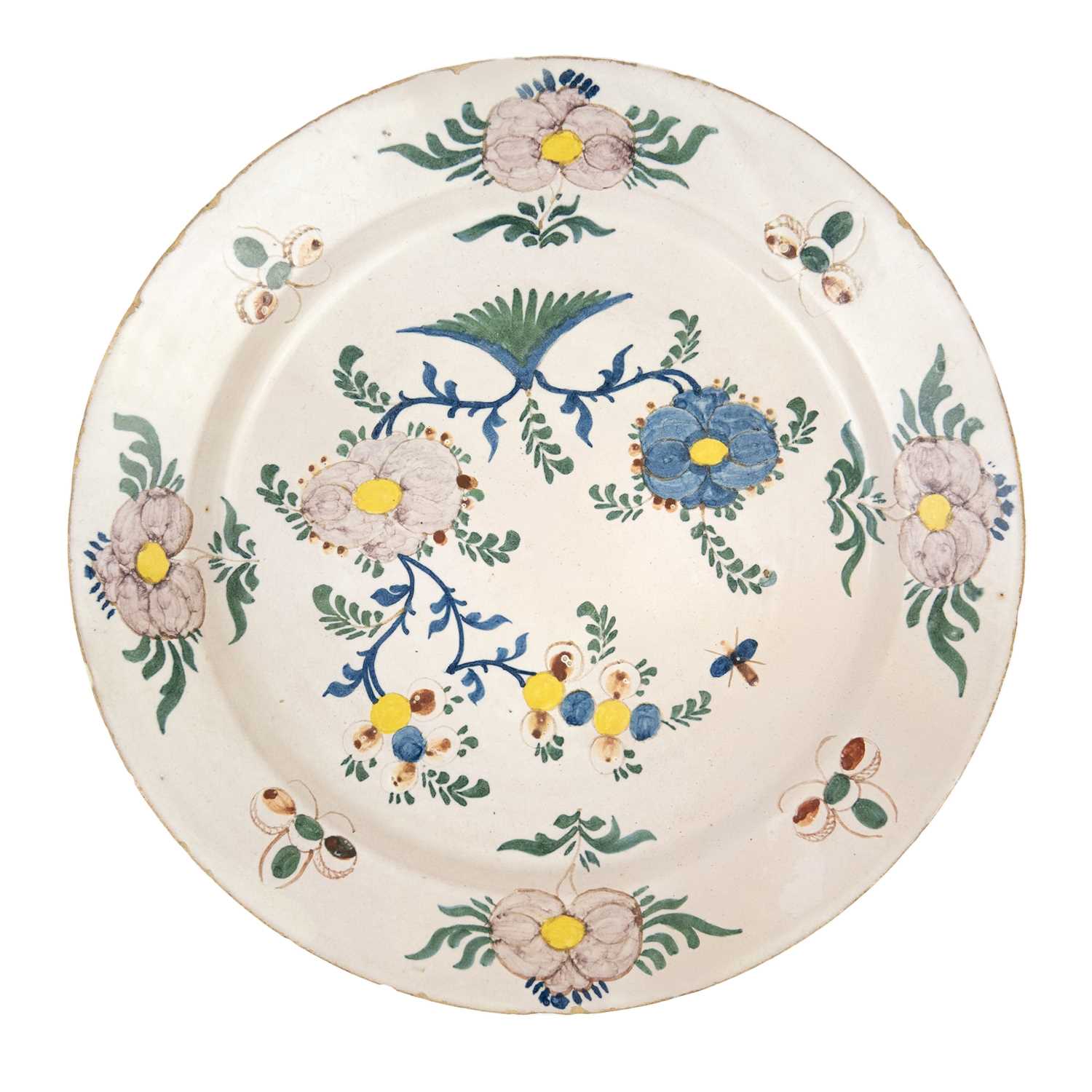 Lot 276 - An English Delft large plate.