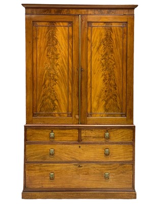 Lot 720 - A George IV mahogany linen press.