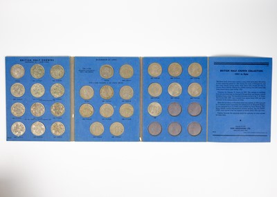 Lot 43 - GB pre 1920 and pre 1947 silver and later coin collections in four Whitman Folders