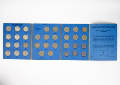 Lot 43 - GB pre 1920 and pre 1947 silver and later coin collections in four Whitman Folders