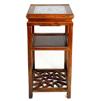 Lot 1368 - A Chinese wood jardiniere stand, 20th century.