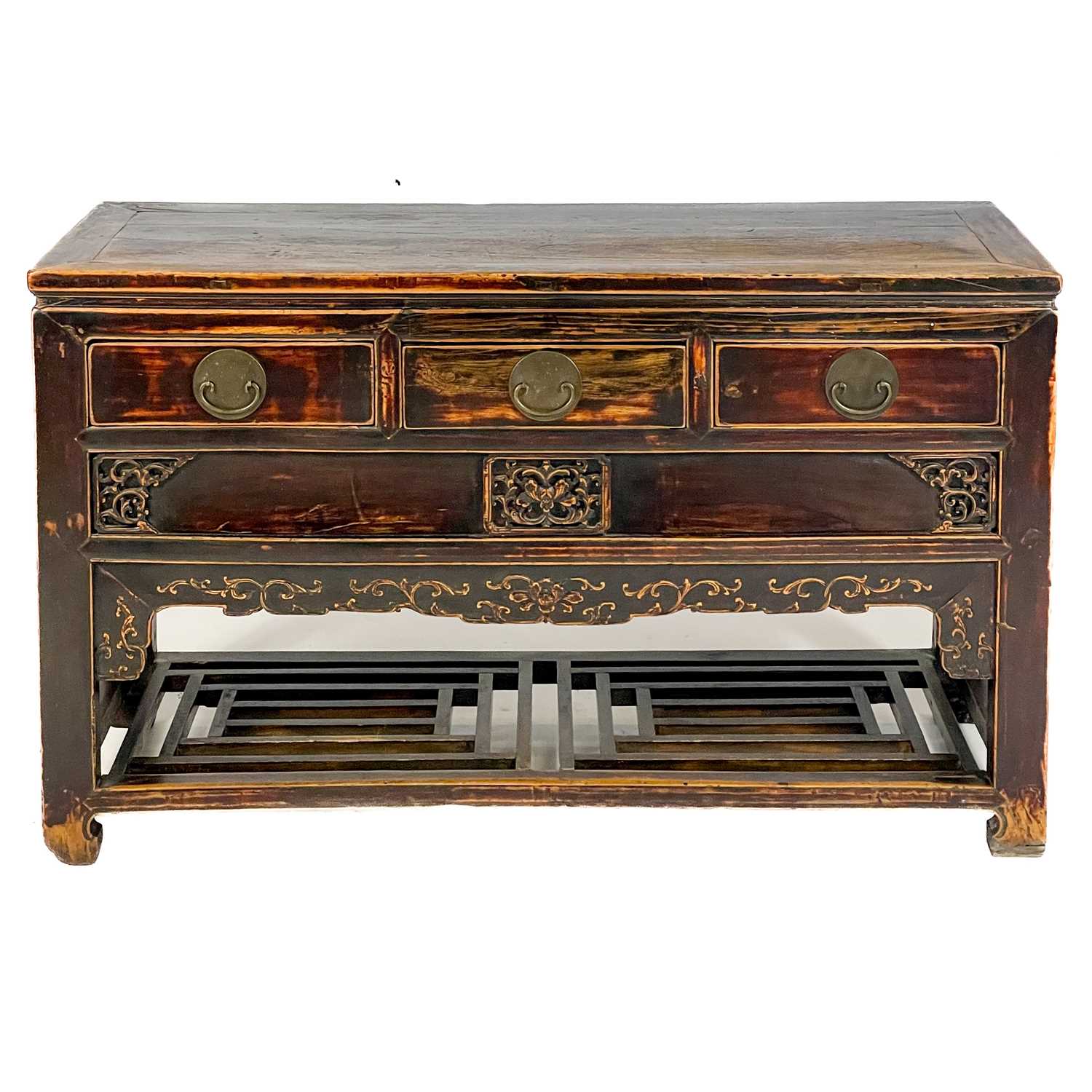 Lot 1369 - A Chinese hardwood sideboard, 20th century.