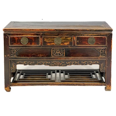 Lot 1369 - A Chinese hardwood sideboard, 20th century.