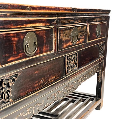 Lot 1369 - A Chinese hardwood sideboard, 20th century.
