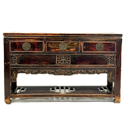 Lot 1369 - A Chinese hardwood sideboard, 20th century.