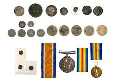 Lot 209 - First World War medals plus hammered and other (including decimal coinage)